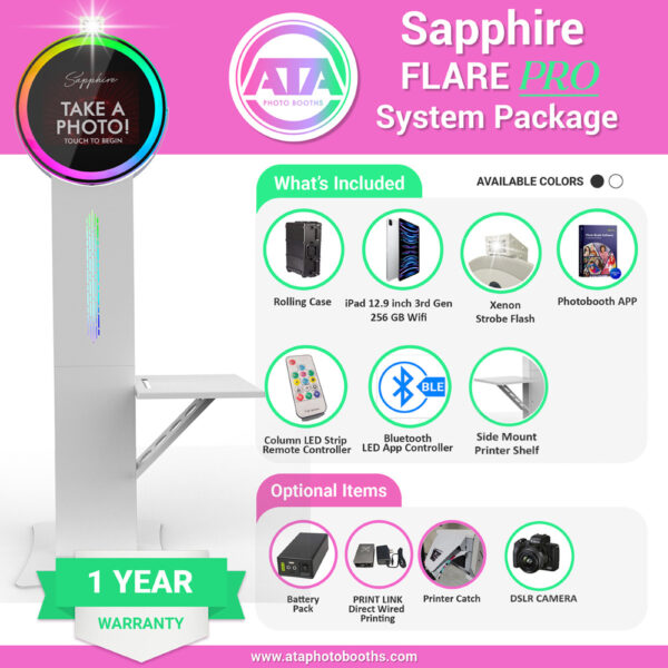 Sapphire FLARE PRO DSLR iPad Photobooth System Package