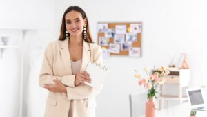 Wedding planner smiling